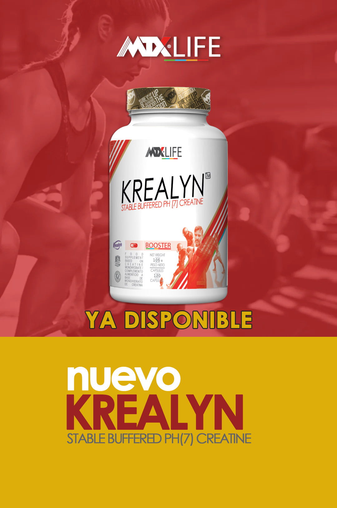 KREALYN ™  CREATINA KRE-ALKALINA [120 CAPS/875mg] * PVPR: 34.50€