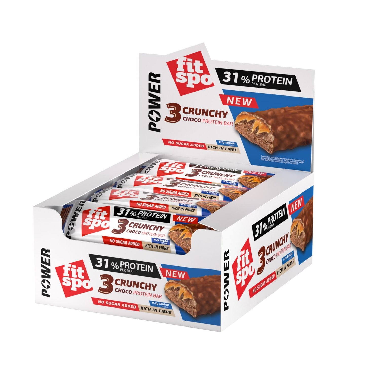 FitSpo POWER  Barrita proteica 31% proteína, TRIPLE CHOCOLATE CRUJIENTE, 12x50g  PVPR: 2,2€ (PVPR: 2,2€/unidad - 26,4€/caja de 12)