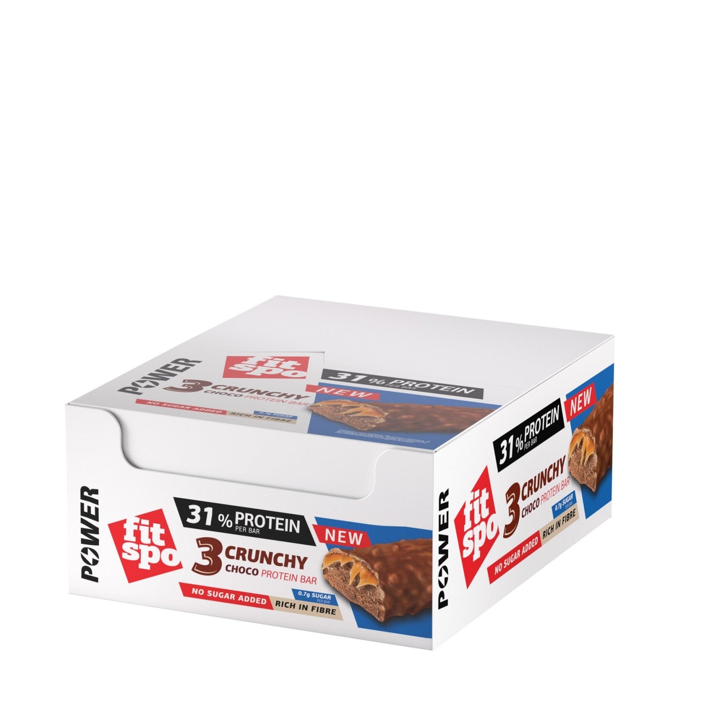 FitSpo POWER  Barrita proteica 31% proteína, TRIPLE CHOCOLATE CRUJIENTE, 12x50g  PVPR: 2,2€ (PVPR: 2,2€/unidad - 26,4€/caja de 12)